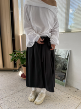 wrap skirt + pleats pants
