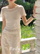Layered Ribbon T-Shirt(3color)