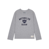 1/2リージョンモータースクラブシンボル長袖Tシャツ (グレー)