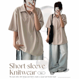 ツイストカラー半袖Tシャツ