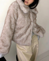 Sebin Collar Two-Tone Fur Jacket
