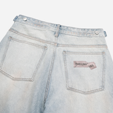 Sticker Print Denim Pants