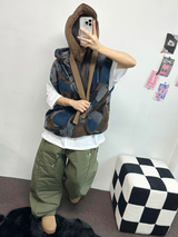 ヒーターパディング❤スナップオーバーロングパンツ 🩶🖤💚3COLOR
