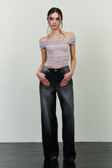 MERRY BUCKLE TOP purple