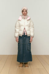 CHERRY REVERSIBLE SHORT DOWN JUMPER [IVORY]
