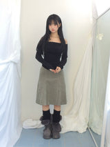 soft corduroy banding skirt