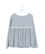 26FW★ [BAONHAUS] Aaron Lace Shirring Long Sleeve Tee