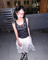 (Set/2color) Ditsy Flower Lace Layered Sleeveless Top