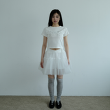スウェットリルKIRIトップ _WHITE