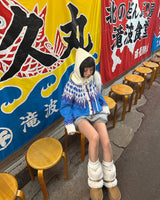 アーガイルカウチンノルディックニットカーディガン