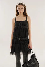 Antique lace dress - black