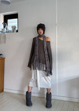 FRINGE V LONG KNIT