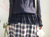 flared check skirt