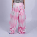gradient pink fatty,saggy pants