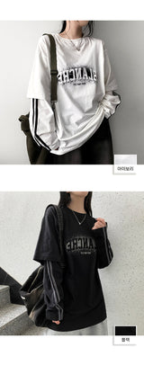 レスラインレイヤードロングスリーブTシャツ