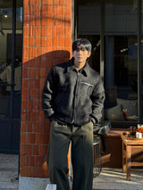 City wool one tuck wide pants