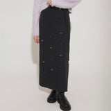 スタッズマキシスカート [NAVY]
