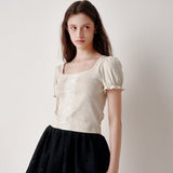 Lace Puff T-shirt (Grey)