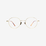 Knouun Round titanium glasses CODE. 103. D Sizzy Gold 