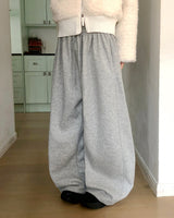 Ora Fleece Diagonal Wide Sweat Pants