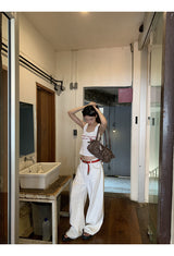 ワイドコットンストレートパンツ