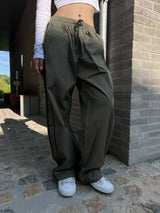 Two-way two-line crunchy wide trek long pants (3 colors)