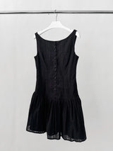 Black lace flare sleeveless dress
