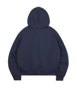 Star Lettering Patch Hoodie Zip-Up - Navy