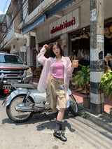 Beauty pink strap sleeveless t-shirt