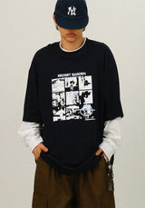 ADシークレット レイヤード ロングスリーブ T