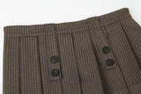 Button pleats skirt - brown