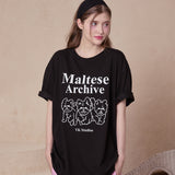 Maltese archive line graphic half sleeve T-shirt