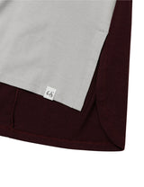 BACK RIBBON T-SHIRT(GREY BURGUNDY)