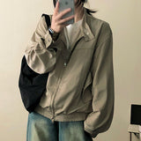 Port boxy shuffle neck slit jacket