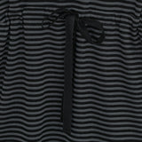 Stripe babydoll hoodie zip-up (Charcoal)