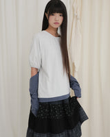 Blooming garden patchwork skirt / black