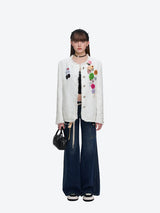 13DE MARZO Badge Vintage Chunky Wool Jacket