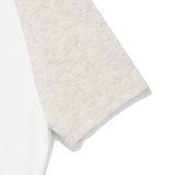 KIRSH PLAIN COLOR MIX RAGLAN CROP T-SHIRT - GRAY  