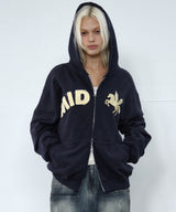 mid horse zip up (navy)