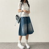 メリピンタックデニムバミューダショーツ [ショート & ロングセレクション*]