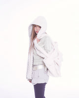 Fluffy hood muffler (ivory)