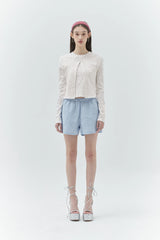 KIRSH PLAIN ROUND NECK SLIM CARDIGAN - WHITE