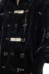 Metal Buckle PU Shirt Jacket