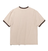 ハートグラフィックリンガーTシャツ（青