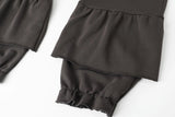 Frill sweat pants - deep brown