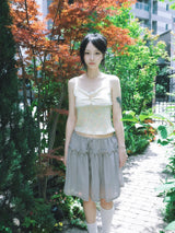 CHIFFON LACE MIDI SKIRT (2COLOR)
