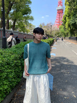 Boucle Open-Knit Summer Sweater