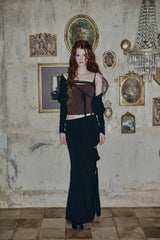 CUT-OUT LONG SKIRT black