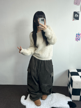 コーデュロイオーバーヒップカーゴパンツ🤎🖤🩶💚💛 - 5カラー