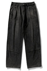 Washed Double-Knee Work Jeans